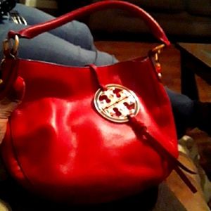 Tory Burch red hobo bag